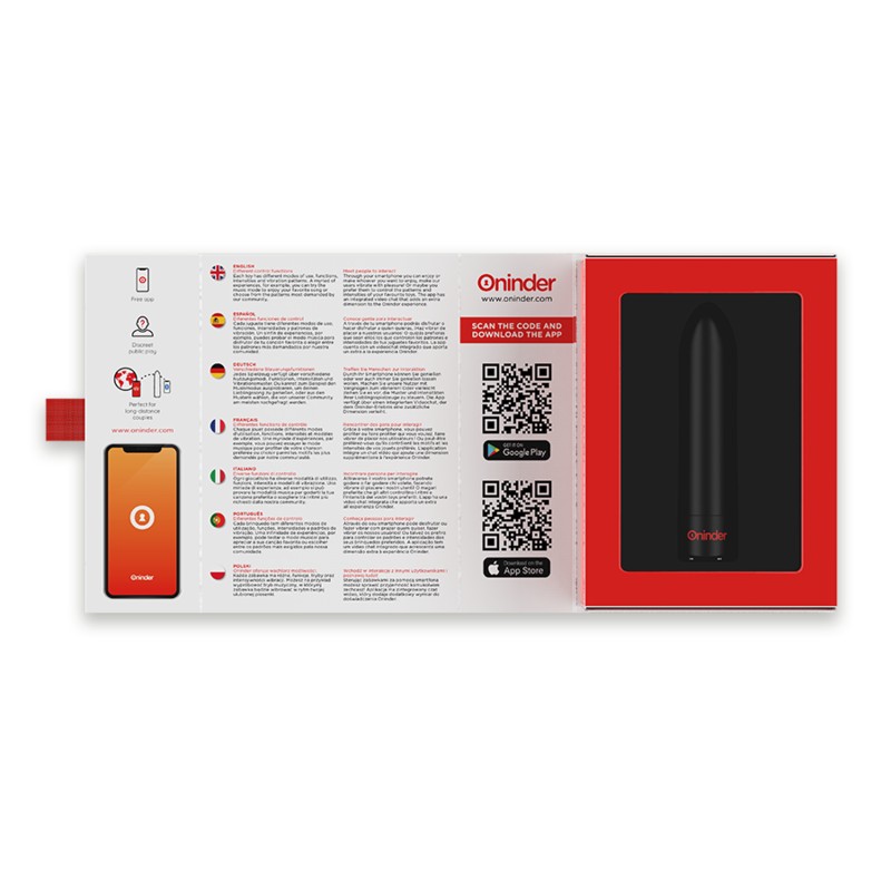 Oninder - Berlin Vibratore Bullet Nero 9 Modalità 8,5 X 2 Cm - App Gratuita