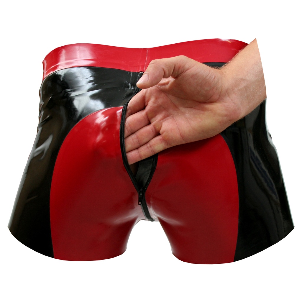 Mister B Saddle Rubber Shorts Red - Red - L