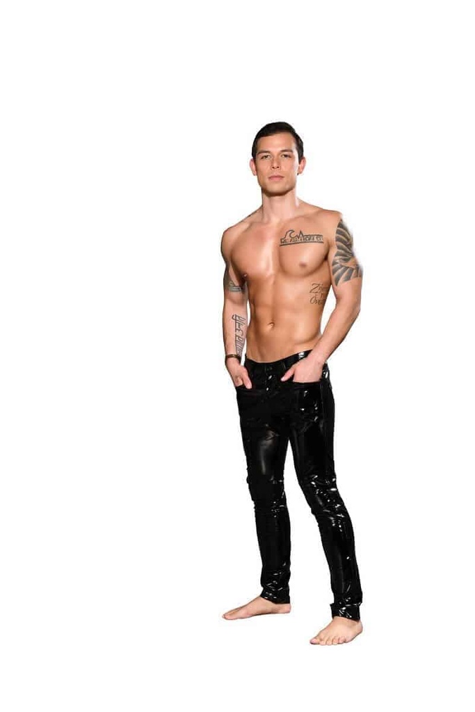 Andrew Christian Slick Skinny Pants 34" Black Mens Polyester 34"