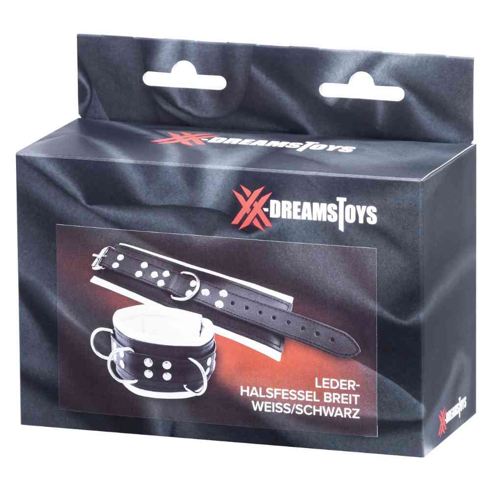 Breite Leder-Halsfessel Mit D-Ringen