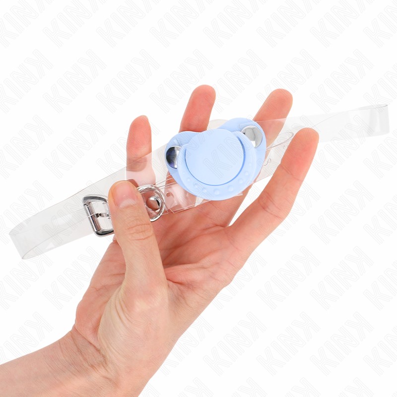 Kink - Bavaglio a Forma Di Ciuccio Azzurro 5.5 X 4 Cm Regolabile 43-60 Cm
