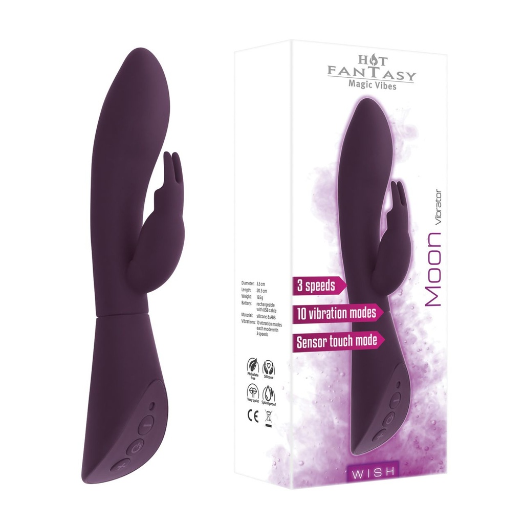 HOT FANTASY WISH Moon Vibrator Purplish Red