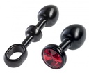 MALESATION Alu-Plug with Handle & Crystal Small, Black