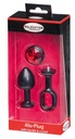 MALESATION Alu-Plug with Handle & Crystal Small, Black