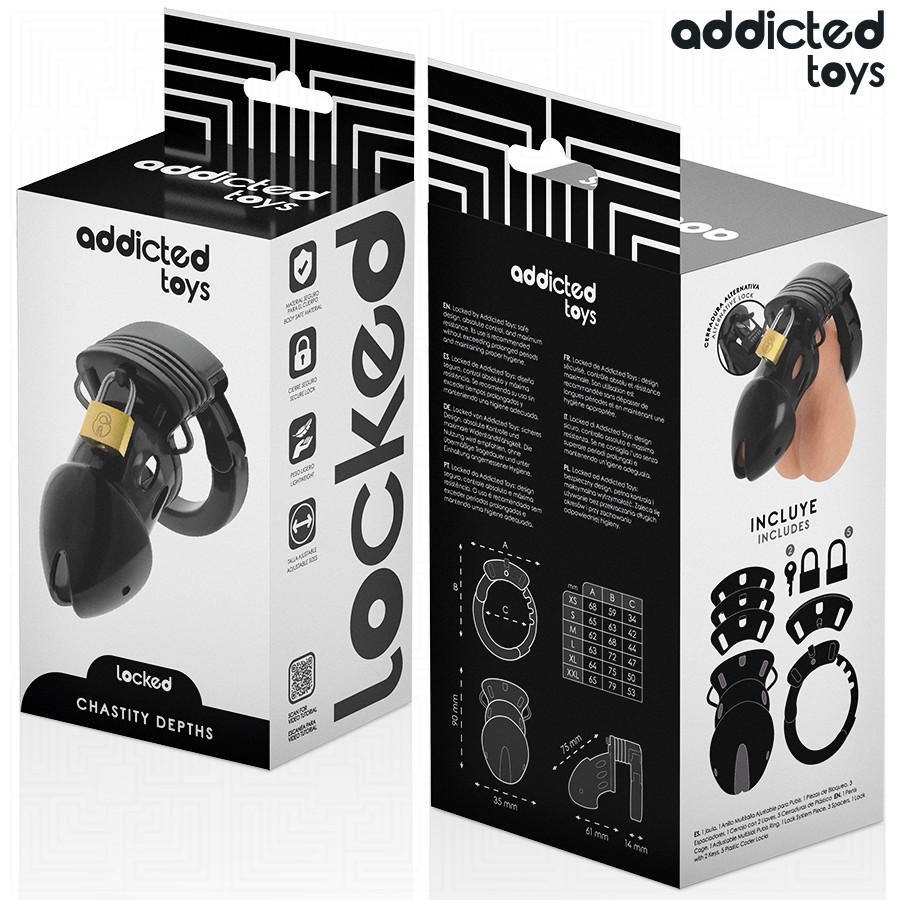 Addicted Toys Locked Chastity Depths Penis Cage 7.5 Cm