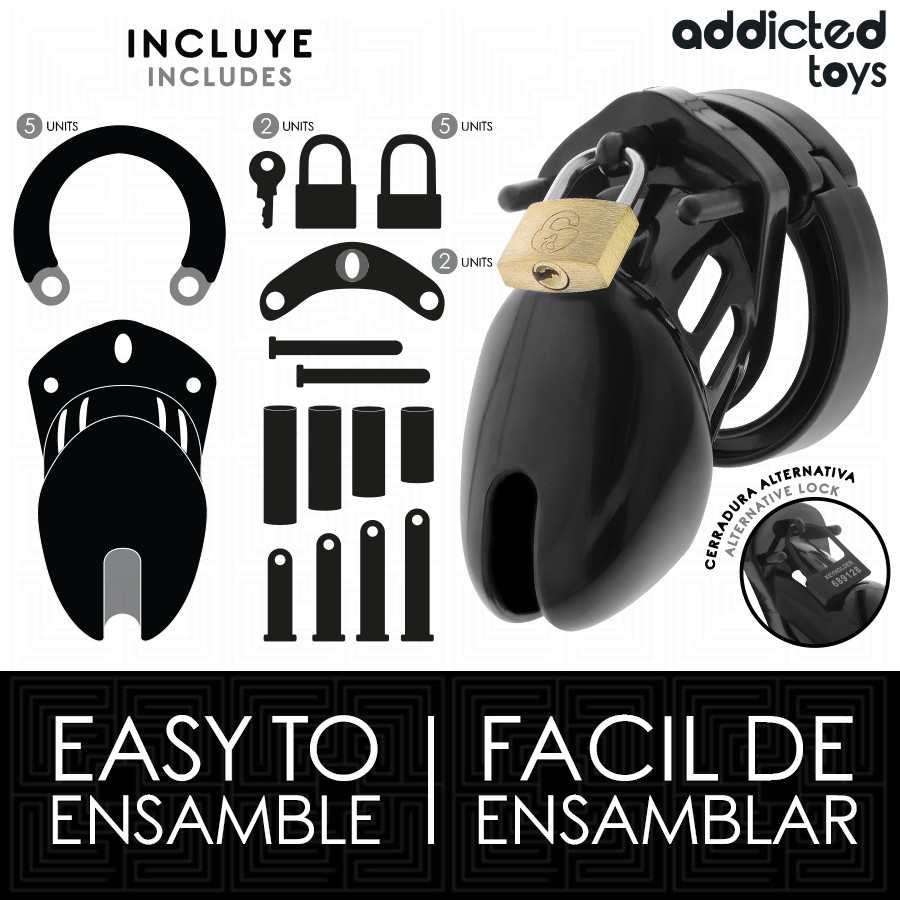 Addicted Toys Locked Obsidian Hold Penis Cage Size S