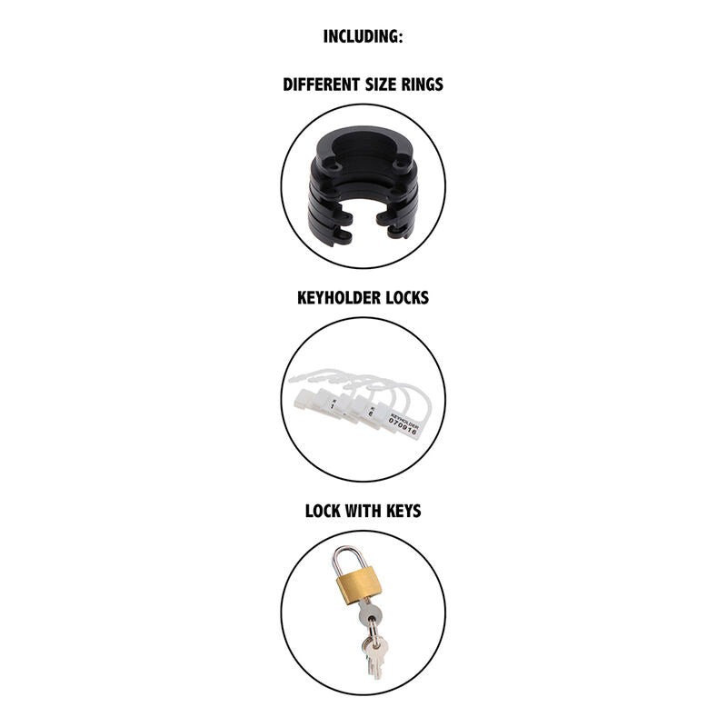Hidden Desire Extreme Chastity Cock Cage Silicone Size L Black