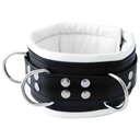 Breite Leder-Halsfessel mit D-Ringen