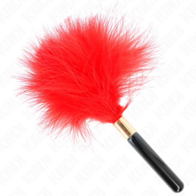 KINK Feder-Tickler – Gold / Rot (18 cm)