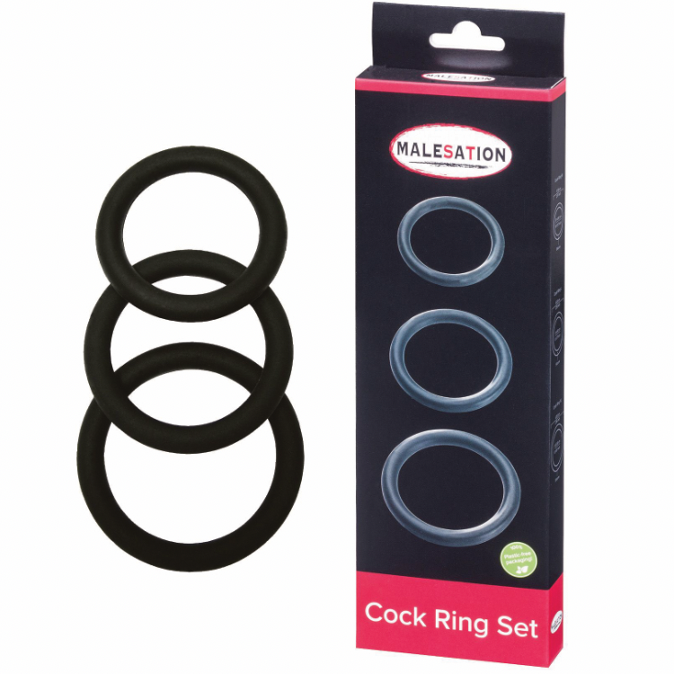 MALESATION Cock Ring Set (Ø 4,00 cm, 4,50 cm, 5,00 cm)