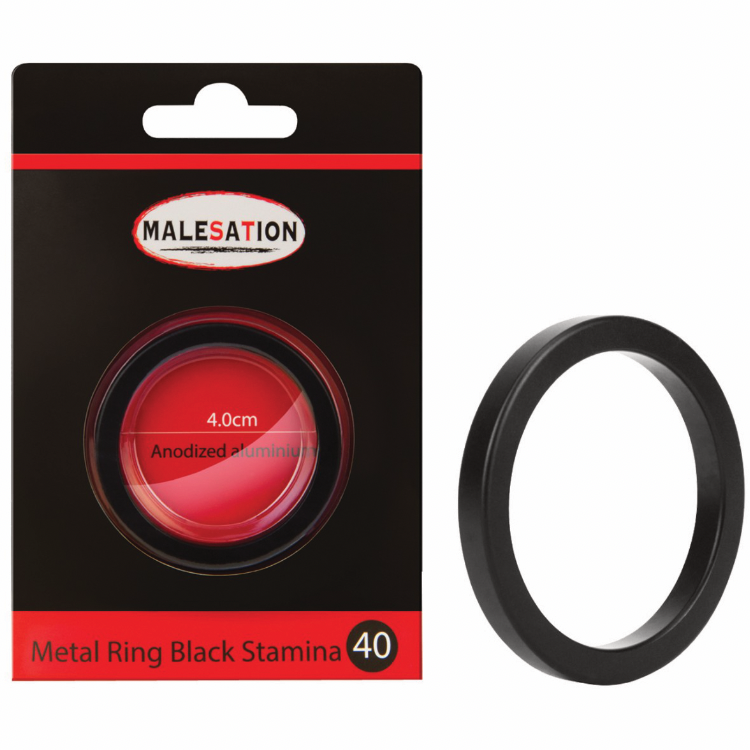 MALESATION Metal Ring Black Stamina (45 mm)