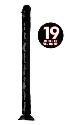Hosed Long Dildo with Suction Cup 19.7 Inches - Black