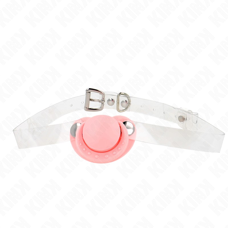 Kink - Bavaglio a Forma Di Ciuccio Rosa 5.5 X 4 Cm Regolabile 43-60 Cm