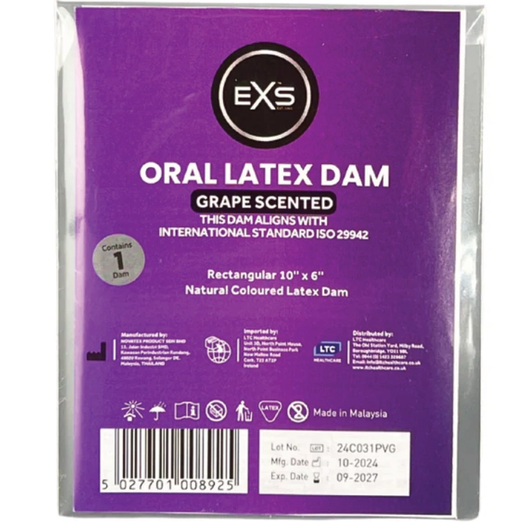 EXS Scented Latex Dams  Grape Scented