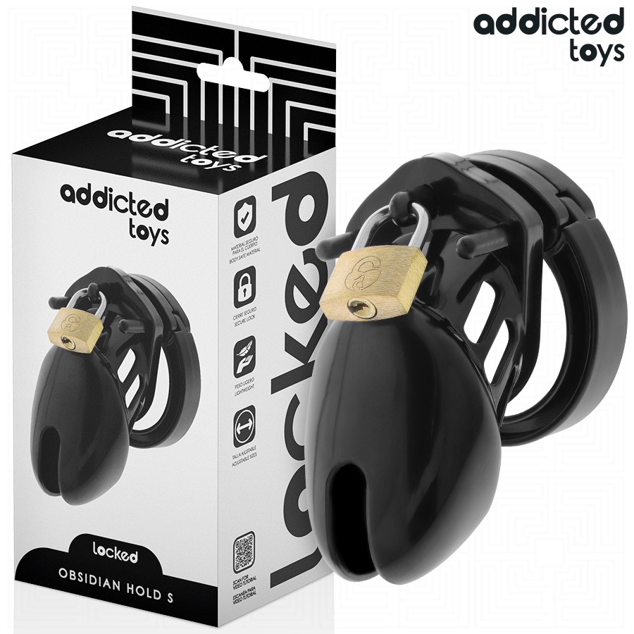 Addicted Toys Locked Obsidian Hold Penis Cage Size S