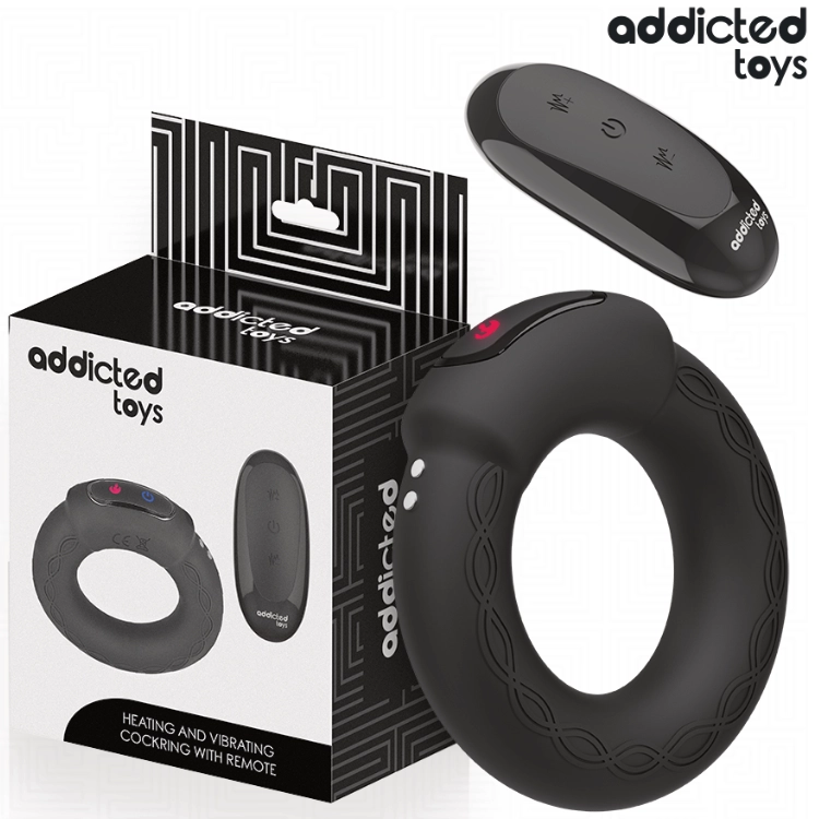 ADDICTED TOYS - VIBRIERENDER COCKRING MIT WÄRMEEFFEKT UND FERNBEDIENUNG
