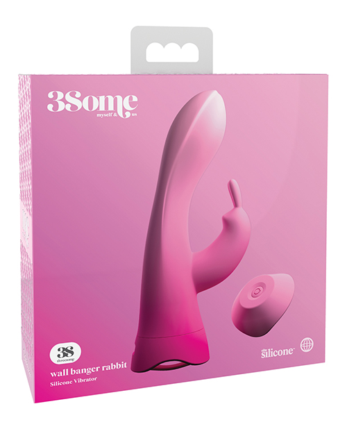 Threesome Wall Banger Rabbit Silicone Banger - Pink