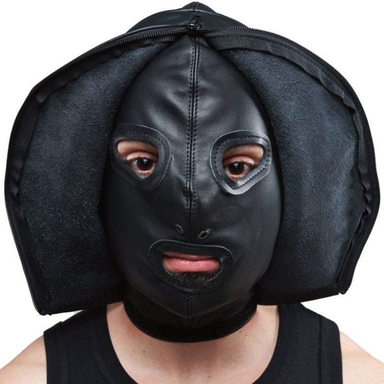 Mr. B Leder Dreilochmaske Double Faced – Echtleder Reissverschlusshaube