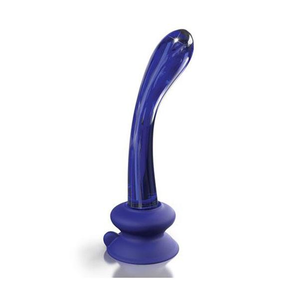 Icicles No. 89 - Glass Suction Cup G-Spot Wand - Blue