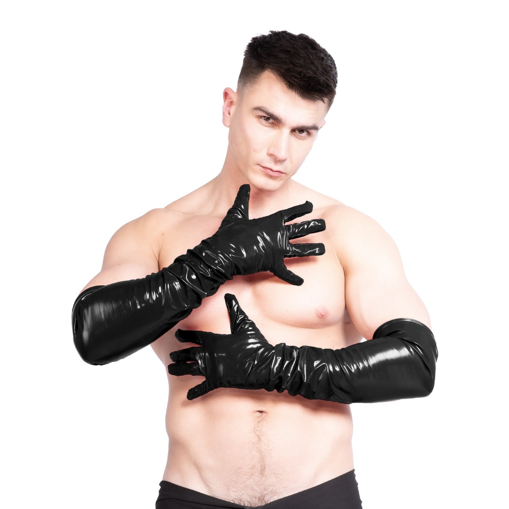 [JGP1.BLKM] Honour lange PVC-Handschuhe – Schwarz – Grösse M