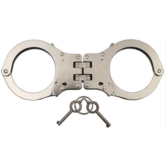 MFH Handschellen, Mit Gelenk, Stabile Ausführg, 2 Schlüssel