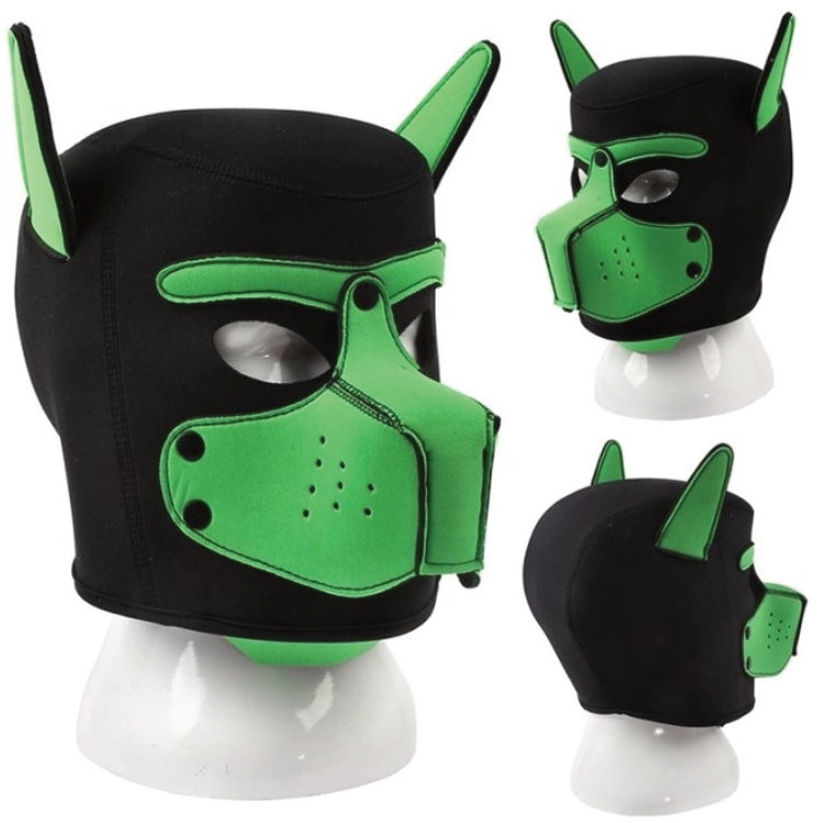 Puppy-Maske Neopren Dog On Schwarz-Grün