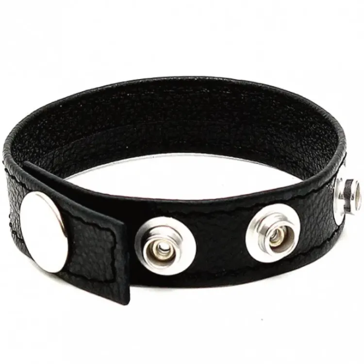 Rimba Penisband – Verstellbarer Cockring aus Leder mit Nieten