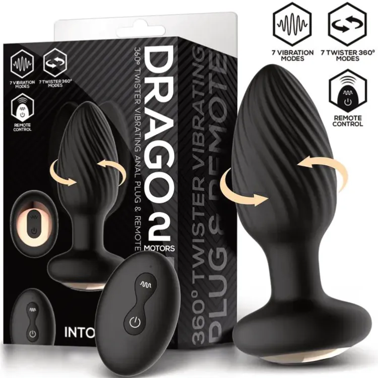 IY Drago – Analplug mit Vibration, 360°-Drehbewegung und Fernbedienung
