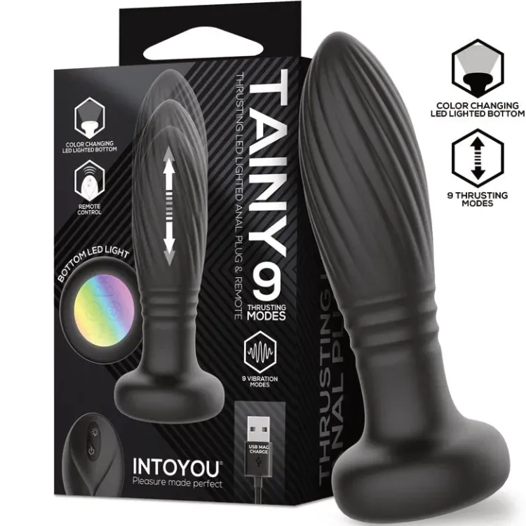 IY Tainy – Stossender Analplug mit LED-Beleuchtung und Fernbedienung