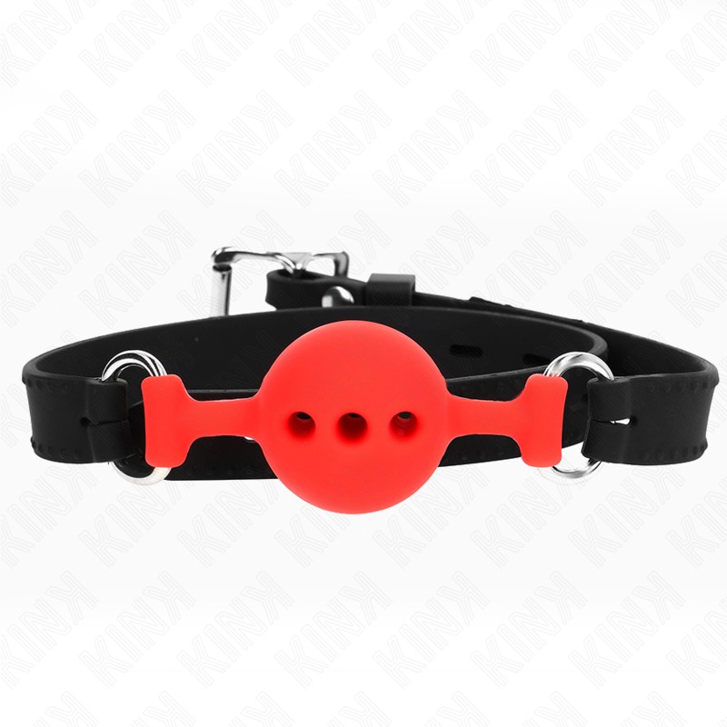 KINK Vollsilikon Ball Gag – Rot (Grösse S)