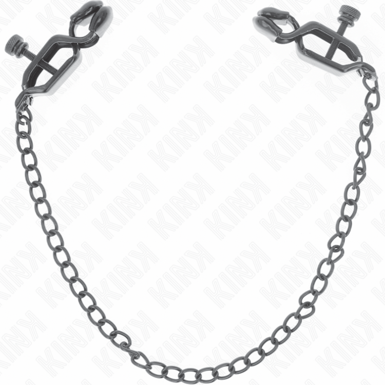Kink - Morsetti per Capezzoli a Catena Piatta Nera 30 cm
