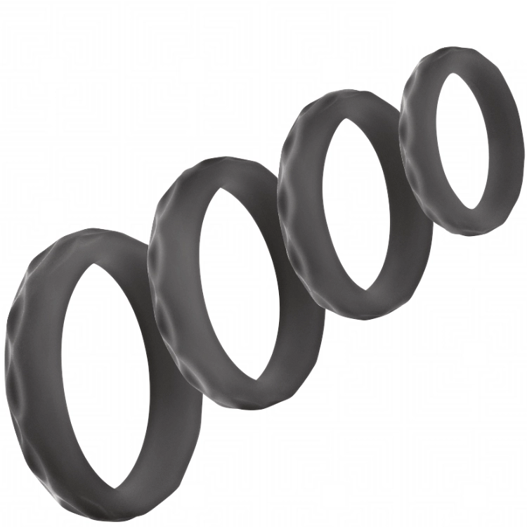 ADDICTED TOYS – Set mit strukturierten Cockringen – 4 Grössen