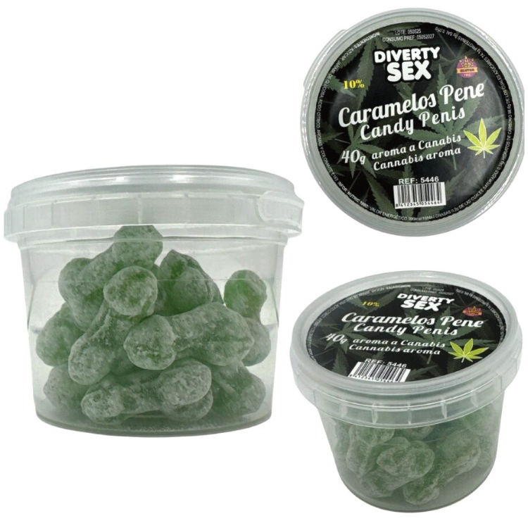 Penis Mini-Bonbons mit Marihuana-Duft – 20 Stück