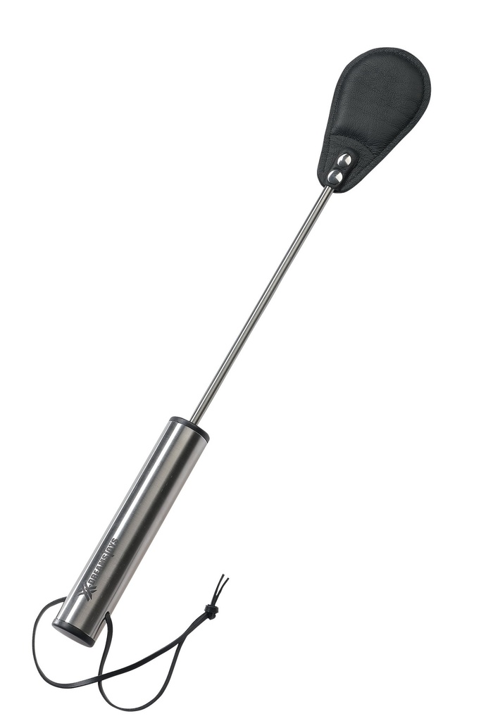 XX-Dreamtoys - 'Premium' Lederen Crop Zweep Met RVS Handgreep